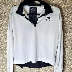 Nike Air DriFit white and black quarter zip